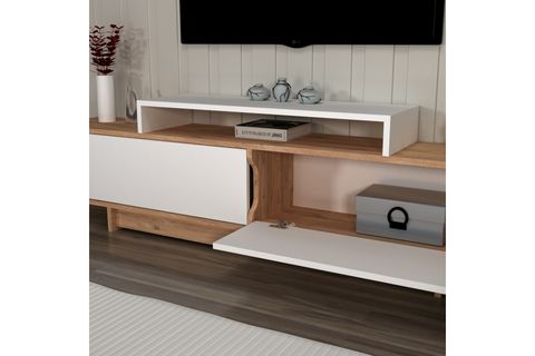 ARNETTİ GRASYAS DOLAPLI TV SEHPASI, ATLANTİK ÇAM BEYAZ