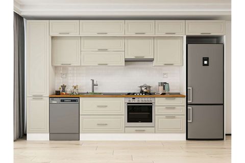 ALVİNKA 395X240 CM KLASİK MEBRAN MUTFAK DOLABI, MBB E90B45S60 1 MEBRAN KUMTAŞI MDF