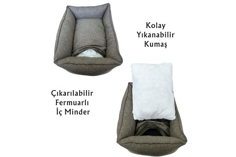 VANILLA KÖPEK YATAĞI KAHVE XL BEDEN 75X95X22