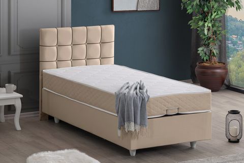 TAVİRA BAZA BAŞLIK VE LETTO YATAK SETİ, BEJ, 90X190