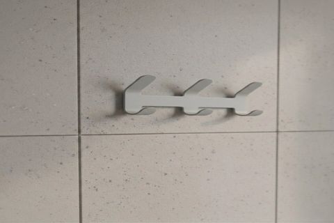 GALVANİZ METAL 3 ASKILI DUVAR ASKISI, AÇIK GRİ, 20X7X3 CM