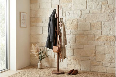 LEONOR MASİF KAYIN AHŞAP ASKILIK, CEVİZ, 178 CM