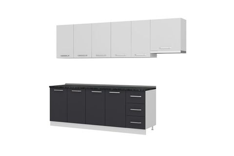 MİNAR ECE 280 CM MUTFAK DOLABI BEYAZ ANTRASİT 280-A10