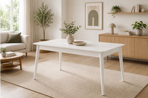 RETRO SABİT MUTFAK MASASI, 110 CM, BEYAZ