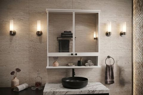 RUDA RAFLI AYNALI BANYO DOLABI, BEYAZ