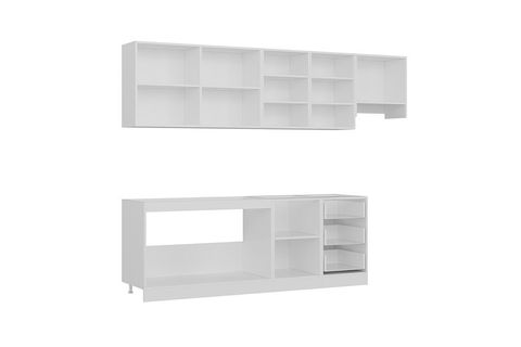 MİNAR ECE 280 CM MUTFAK DOLABI BEYAZ ANTRASİT 280-A4