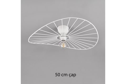 ZEYNEP ENDÜSTRİYEL BEYAZ KAFES AVİZE, 50 CM ÇAP
