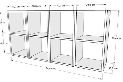 KİTAPLIKLI RAFLI DUVAR RAFI, MEŞE 135 CM, DVR-1068