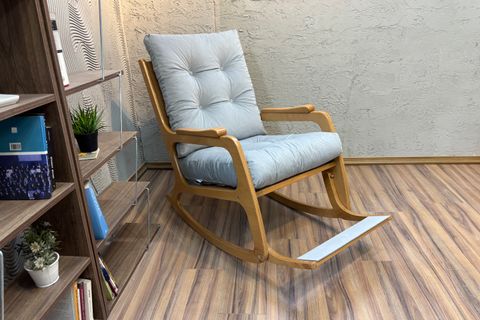 KONTES SALLANAN SANDALYE, BUZ MAVİSİ, NATUREL