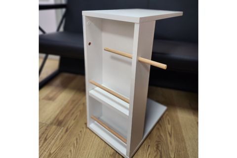 HALO TEKERLEKLİ YAN SEHPA, BEYAZ