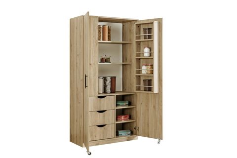 BLESK BÜYÜK ERZAK KİLER MUTFAK DOLABI, CEVİZ, 2 KAPAKLI