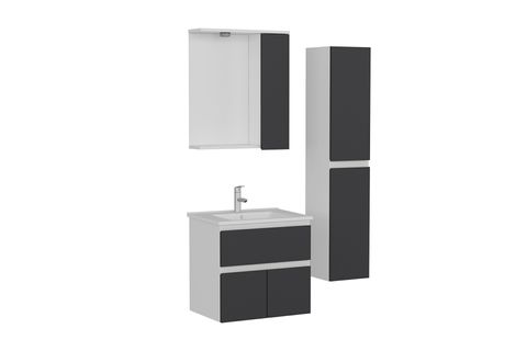NİKA BANYO DOLABI AS2K1Ç42, BEYAZ ANTRASİT, 65 CM