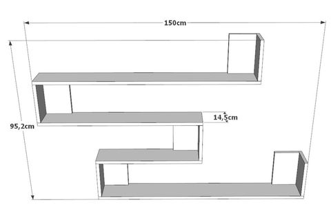 SHELF R11 MODERN DUVAR RAFI KİTAPLIK ATLANTİK ÇAM