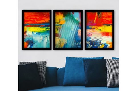 TABLO CENTER ÜÇLÜ TABLO SETİ, SİYAH ÇERÇEVE, 35X45, 3SC148