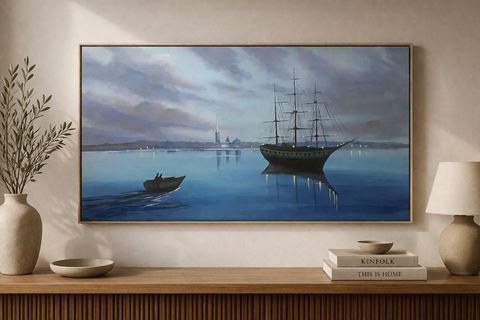 YELKENLİ VE SANDAL ORİJİNAL YAĞLI BOYA TABLO