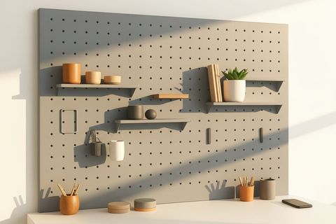 GALVANİZ METAL ÇOK AMAÇLI PANO PEGBOARD, CAM GRİ, 86X41X3 CM