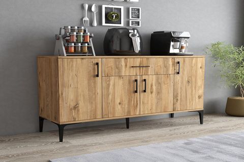 TANMOB MELİS MDL0302 ÇOK AMAÇLI DOLAP, 4 KAPAKLI ÇEKMECELİ, ÇAM
