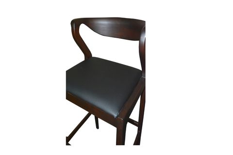 ÇAĞDAŞ AHŞAP BAR TABURESİ, SUNİ DERİ