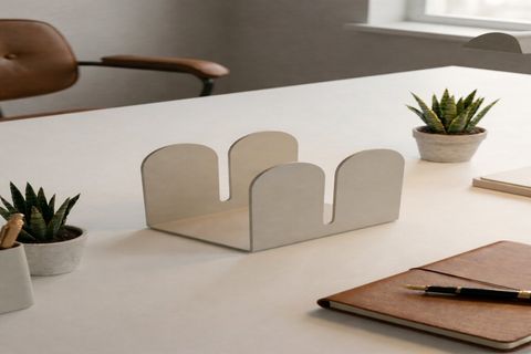 GALVANİZ METAL MASAÜSTÜ KİTAPLIK, AÇIK GRİ, 10X10X10 CM