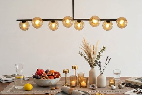 BESTE SIRALI BAL CAMLI SİYAH AVİZE, SEKİZLİ