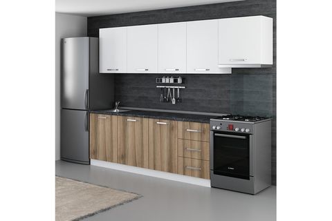 MİNAR EZGİ 280 CM MUTFAK DOLABI BEYAZ DORE 280-D4