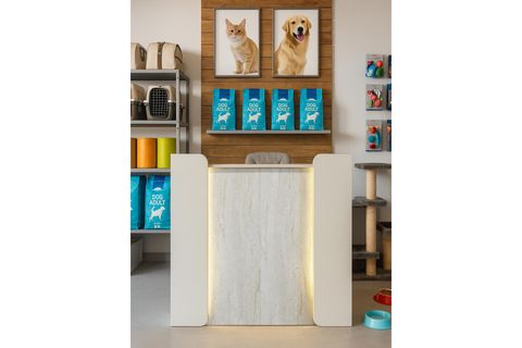 LEDLİ KARŞILAMA BANKOSU, KUMTAŞI, 110 CM