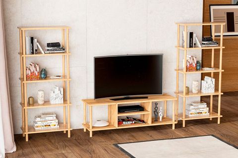 İNTERGO TV ÜNİTESİ 2 KİTAPLIKLI, ÇAM