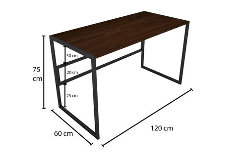 WOODESK ÇİMEN AHŞAP ÇALIŞMA MASASI, CEVİZ RENK, 120X60