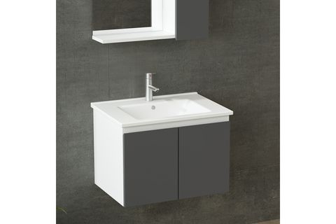 NİKA BANYO DOLABI 65CM AS2K 1K1A ETJ BEYAZ ANTRASİT