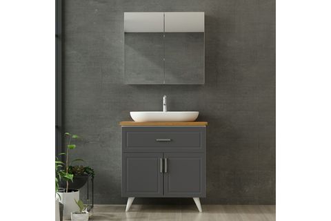 SANYA BANYO DOLABI AY2K1Ç15, ANTRASİT, 85 CM