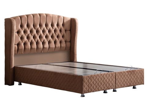 NİCE BAZA BAŞLIK VE REAL PEDLİ YATAK SETİ, AÇIK KAHVERENGİ, 180X200