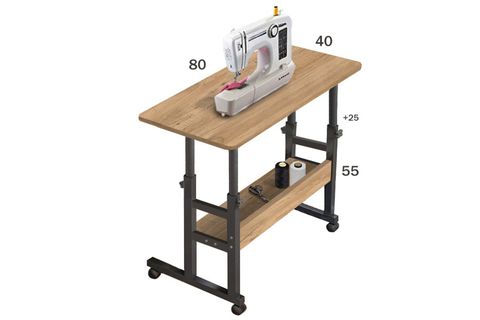 YÜKSEKLİK AYARLI DIKIŞ MAKINESI SEHPASI, ÇAM, 80X40
