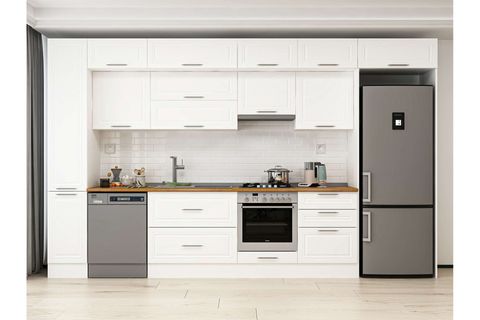 ALVİNKA 380X240 CM KLASİK MEBRAN MUTFAK DOLABI, MBB E80B40S60 1 MEBRAN BEYAZ SUNTALAM