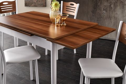 SMART MASA VE SMART SANDALYE TAKIMI, CEVİZ BEYAZ, 110X70