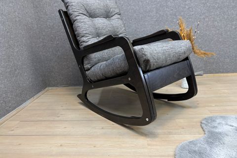 KONTES SALLANAN SANDALYE, KETEN GRİ, WENGE SİYAH