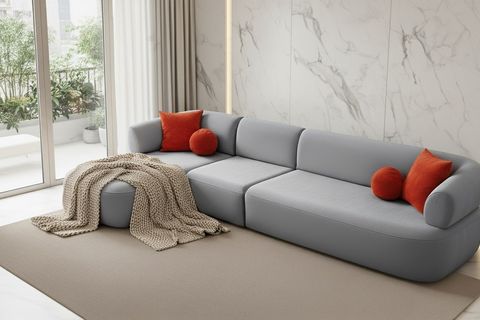 TURİN PİYONLU KÖŞE KOLTUK, SOL, GRİ