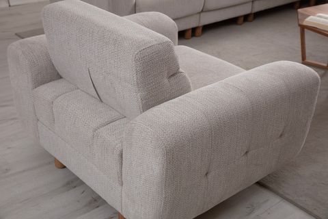 SİMİ TEKLİ KOLTUK, KÜL GRİ, 120 CM