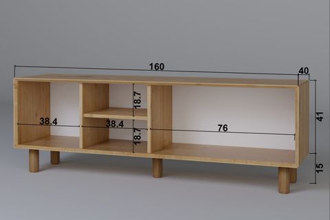 BOHEM SERİSİ NATURA PVC HASIR DESEN TV ÜNİTESİ, CEVİZ MEŞE