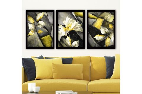 TABLO CENTER ÜÇLÜ TABLO SETİ, SİYAH ÇERÇEVE, 35X45, 3SC89
