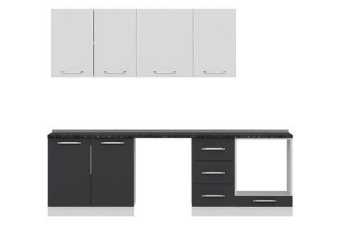 MİNAR 255 CM MUTFAK DOLABI BEYAZ ANTRASİT 255 A11