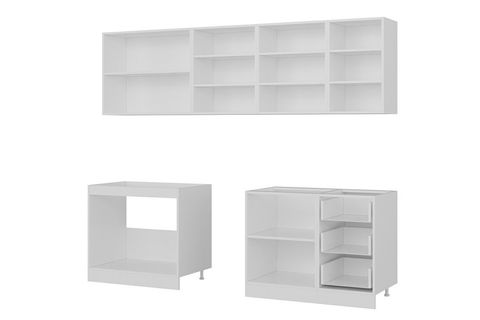 MİNAR 255 CM MUTFAK DOLABI BEYAZ ANTRASİT 255 A10