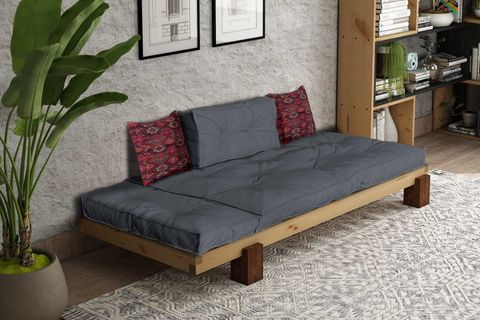 WOODESK ARİN MASİF AHŞAP SEDİR, NATURAL-GRİ RENK