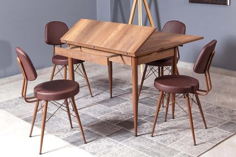 Eagle 4-6 Seat Extendable Dining Table, Walnut