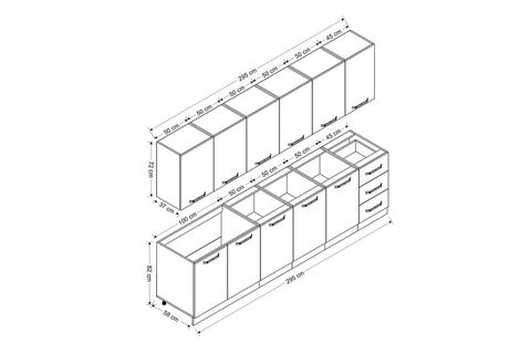 MİNAR FELİX 295 CM MUTFAK DOLABI BEYAZ 295-B2