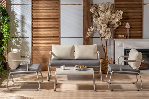 ZEN İPLİ BAHÇE TAKIMI, ANTRASİT KREM