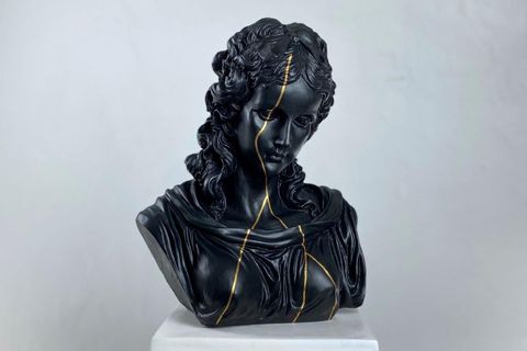 HERA GOLD STREAK POP ART DEKORATİF ROMA YUNAN HEYKELLERİ