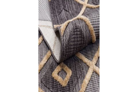 TÜRKMEN HALI BABYLON BB02 KABARTMALI SALON HALISI, ANTRASİT, 120X180