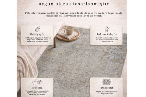 PERUS ANTİBAKTERİYEL DOKUMA HALI, BEJ 10205 160X230 CM