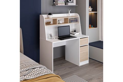 ORİNA ÇALIŞMA MASASI, BEYAZ DERİN SEPET