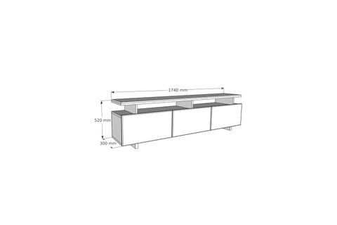 ARNETTİ VERONA AHŞAP TV SEHPASI, CEVİZ